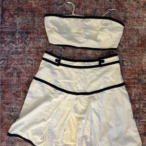 Free People Cream and Navy Matching Set